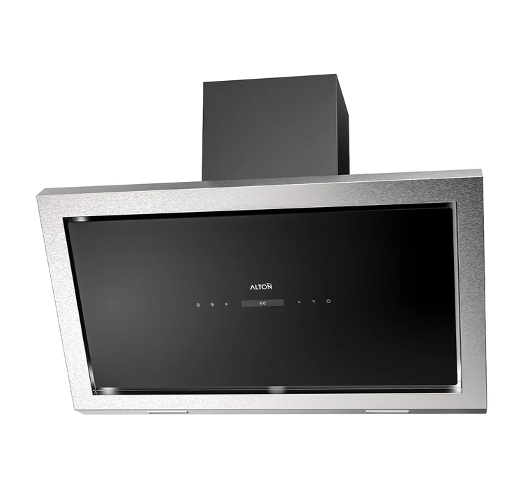 هود مورب استیل با شیشه مشکی آلتون عرض 90 سانت مدل H502S جک گازی